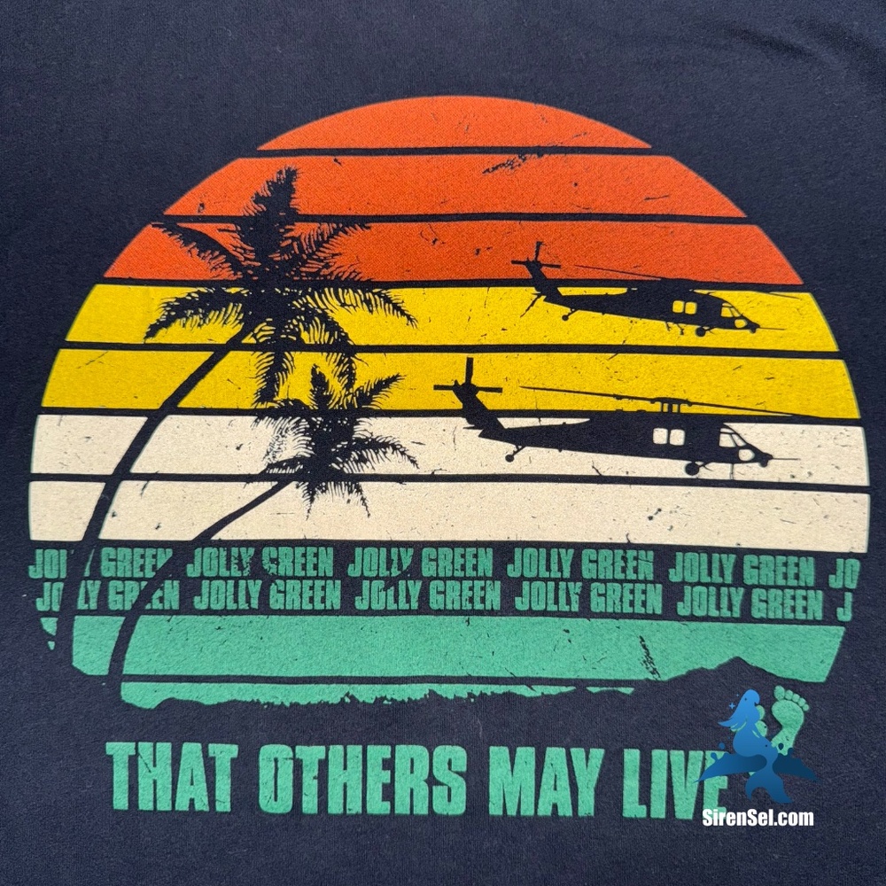 1177 Nine Line Graphic Tee – Jolly Green / “That Others May Live” – XL - Black